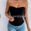 Женский жилет с формованием тела в виде рыбьей кости, сексуальный тонкий европейский и американский модный жилет с высокой талией, с подушечками для груди, противоскользящими полосками, бюстгальтер-топ без рукавов
