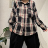 2025年春款新品文艺百搭宽松休闲时尚翻领长袖棉纱衬衫女